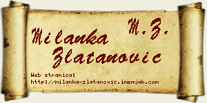 Milanka Zlatanović vizit kartica